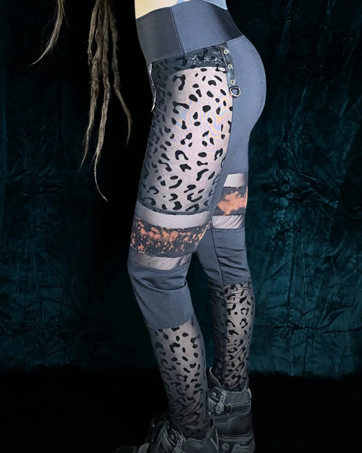 Leggings Tie Dye mit Leomesh und D-Ringen