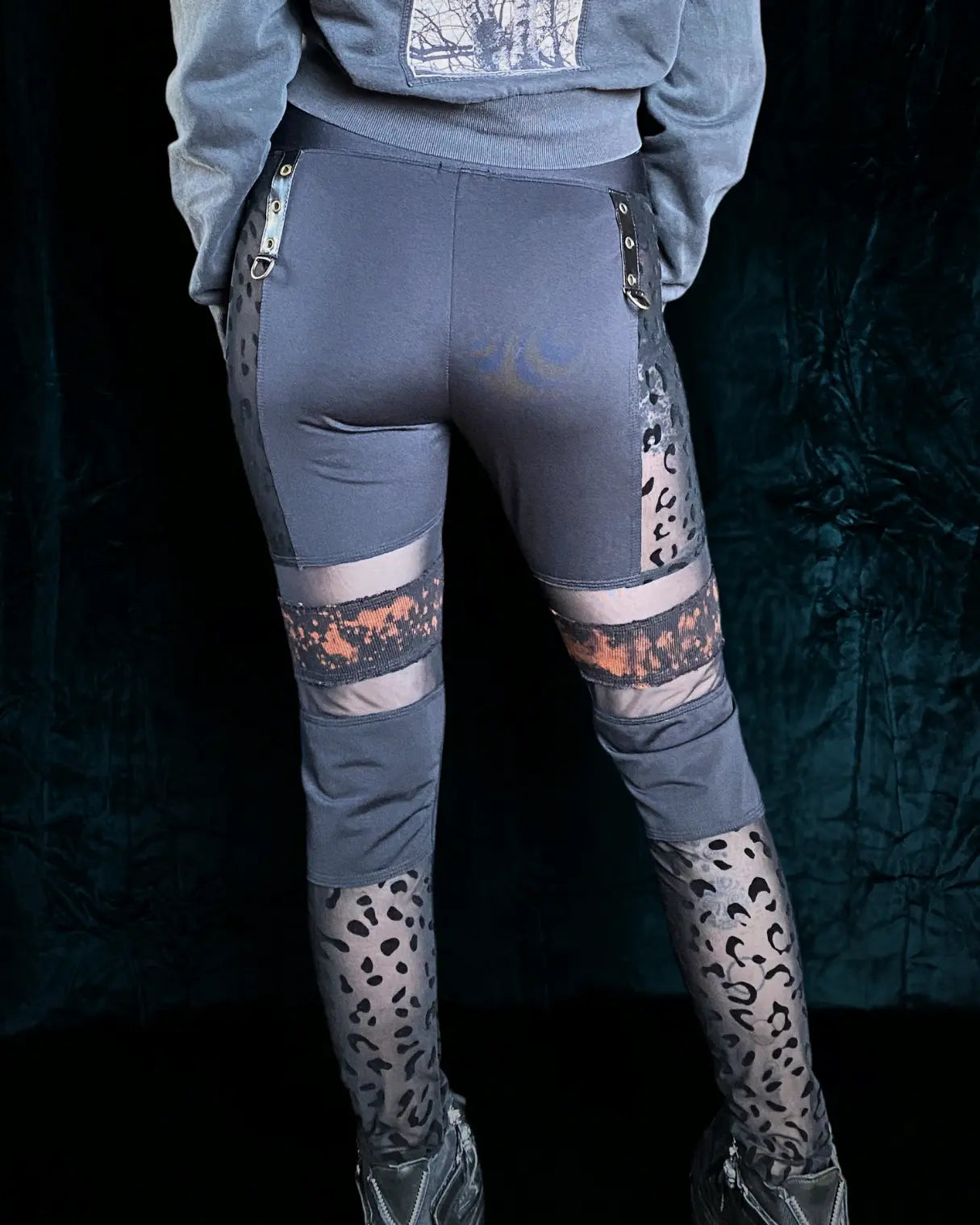 Leggings Tie Dye mit Leomesh und D-Ringen