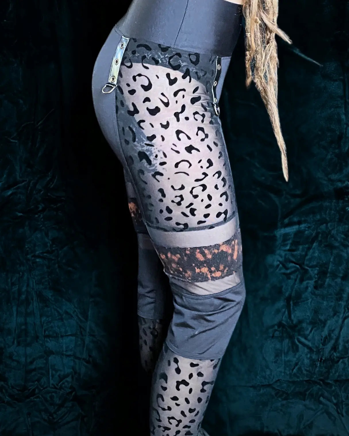 Leggings Tie Dye mit Leomesh und D-Ringen