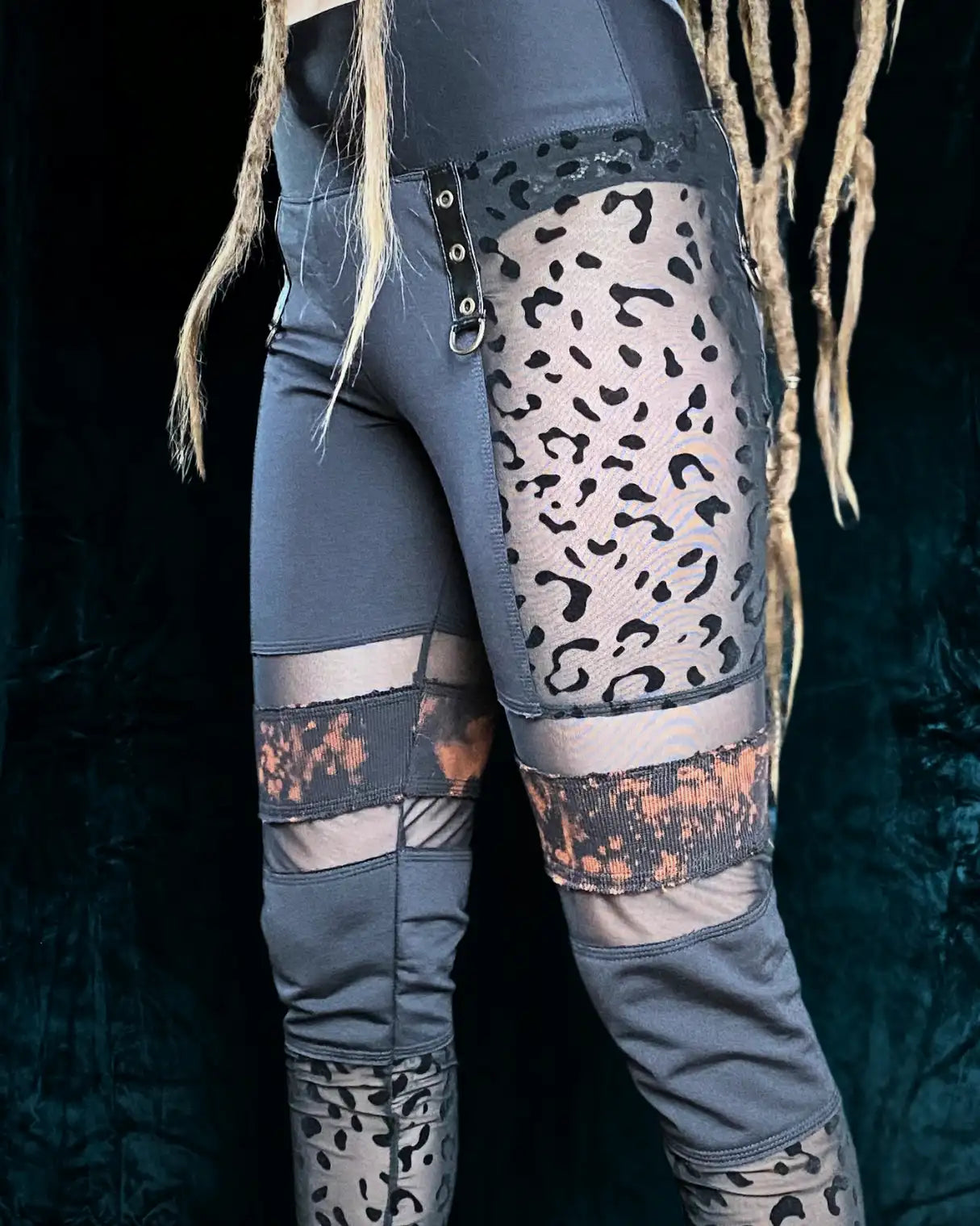Leggings Tie Dye mit Leomesh und D-Ringen