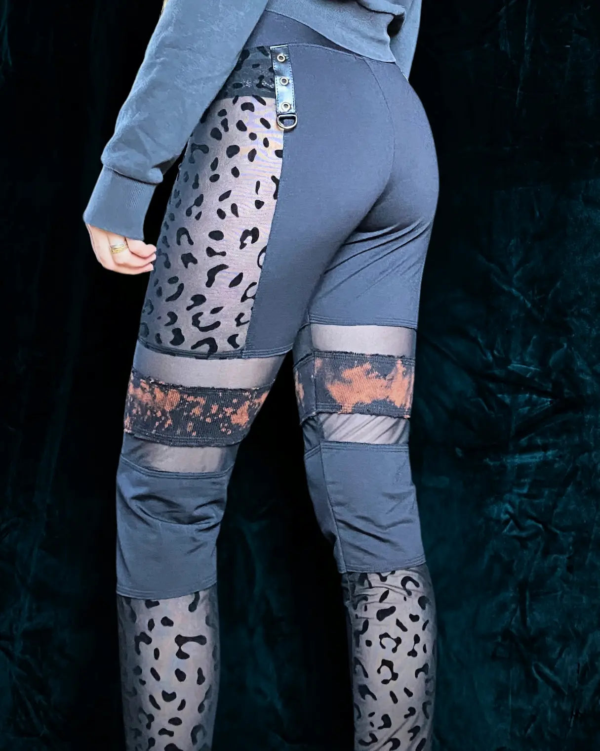 Leggings Tie Dye mit Leomesh und D-Ringen