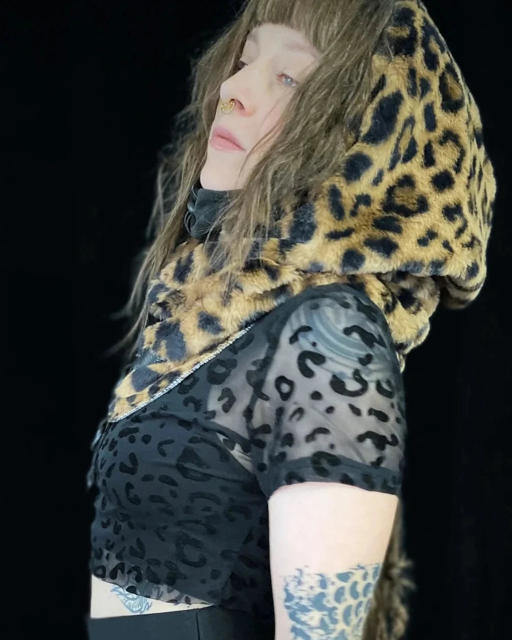 Hooded Cowl Balaclava - soft Leo