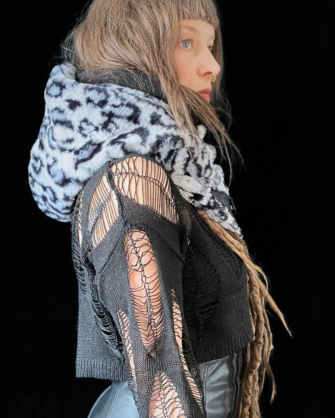 Hooded Cowl Balaclava - soft Snowleo grey