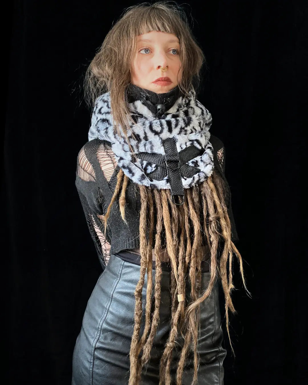 Hooded Cowl Balaclava - soft Snowleo grey