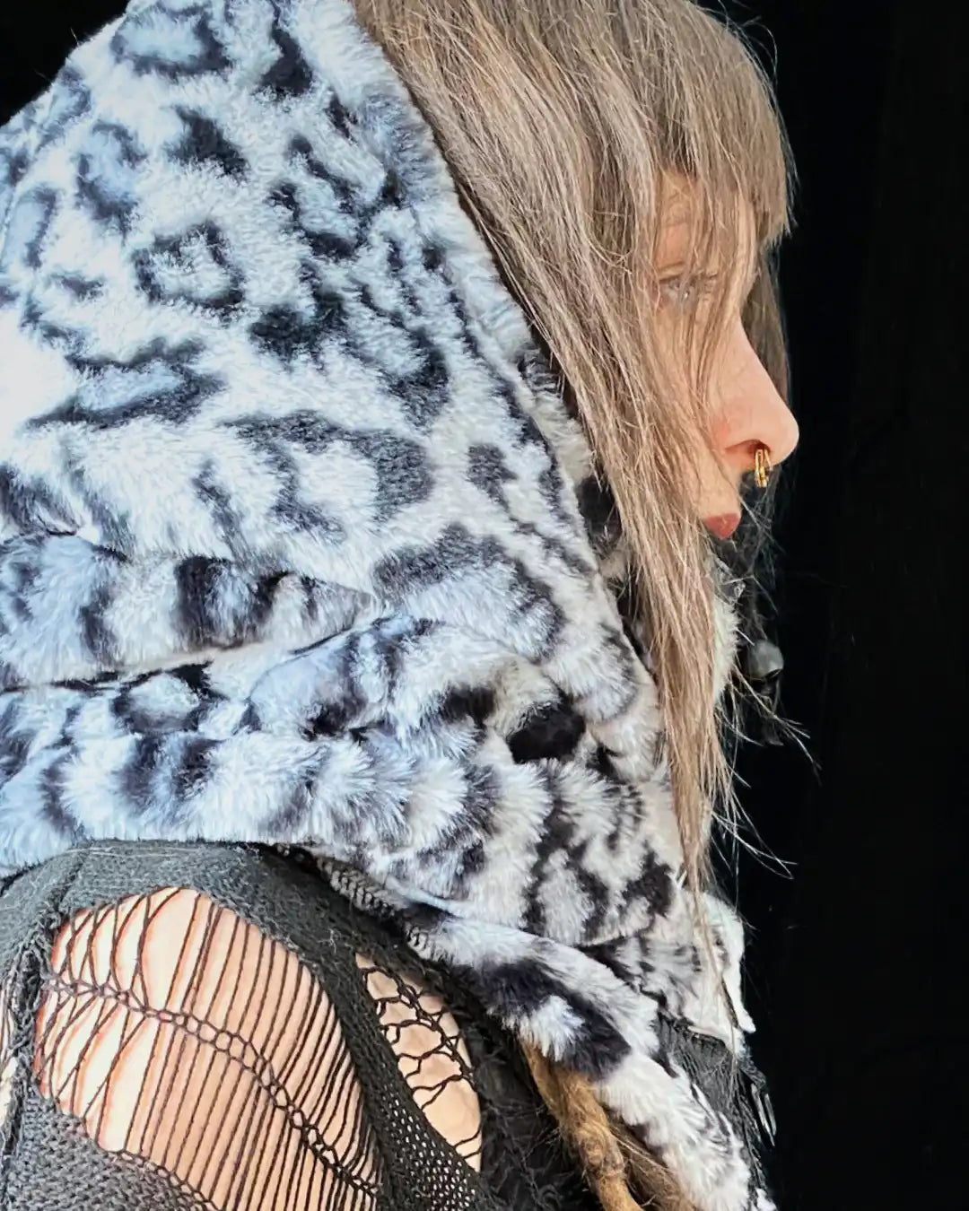 Hooded Cowl Balaclava - soft Snowleo grey