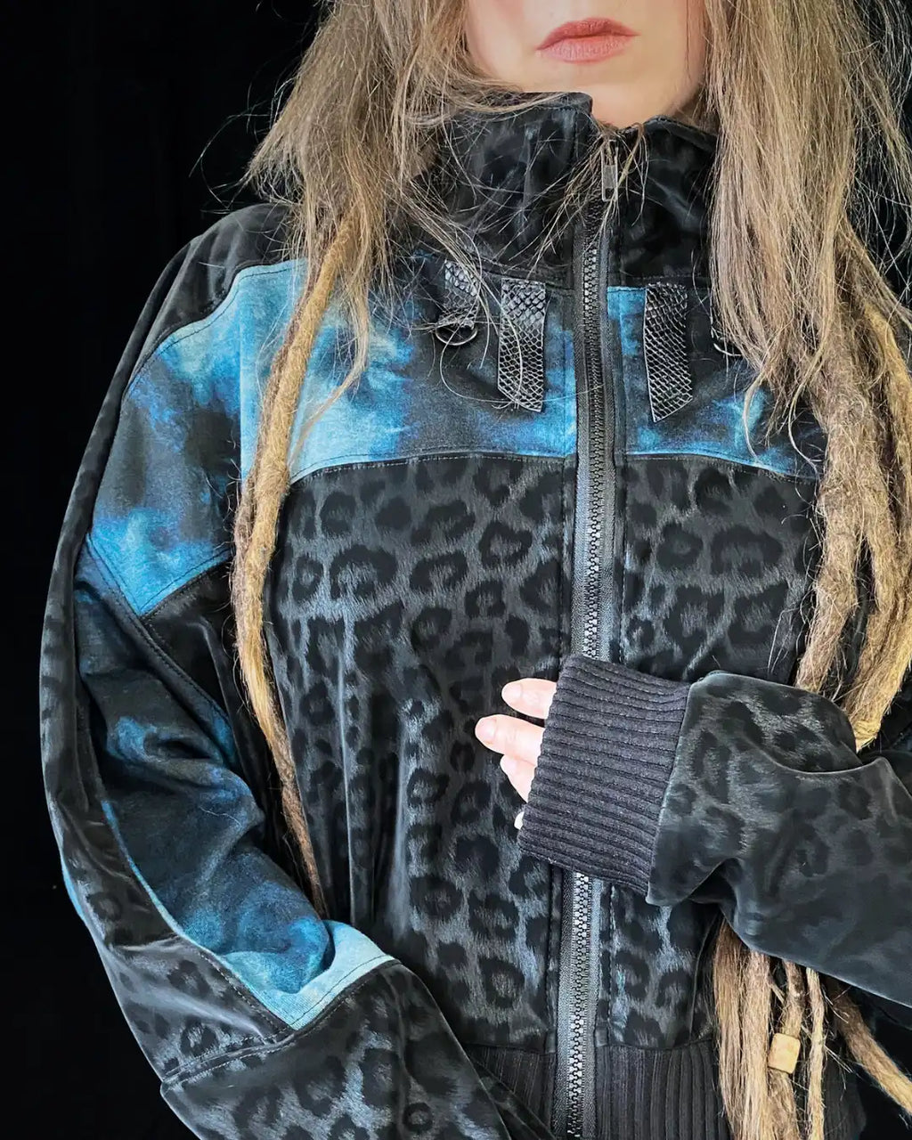 Lightweight Bomberjacket Softshell Leo+blue Tie Dye