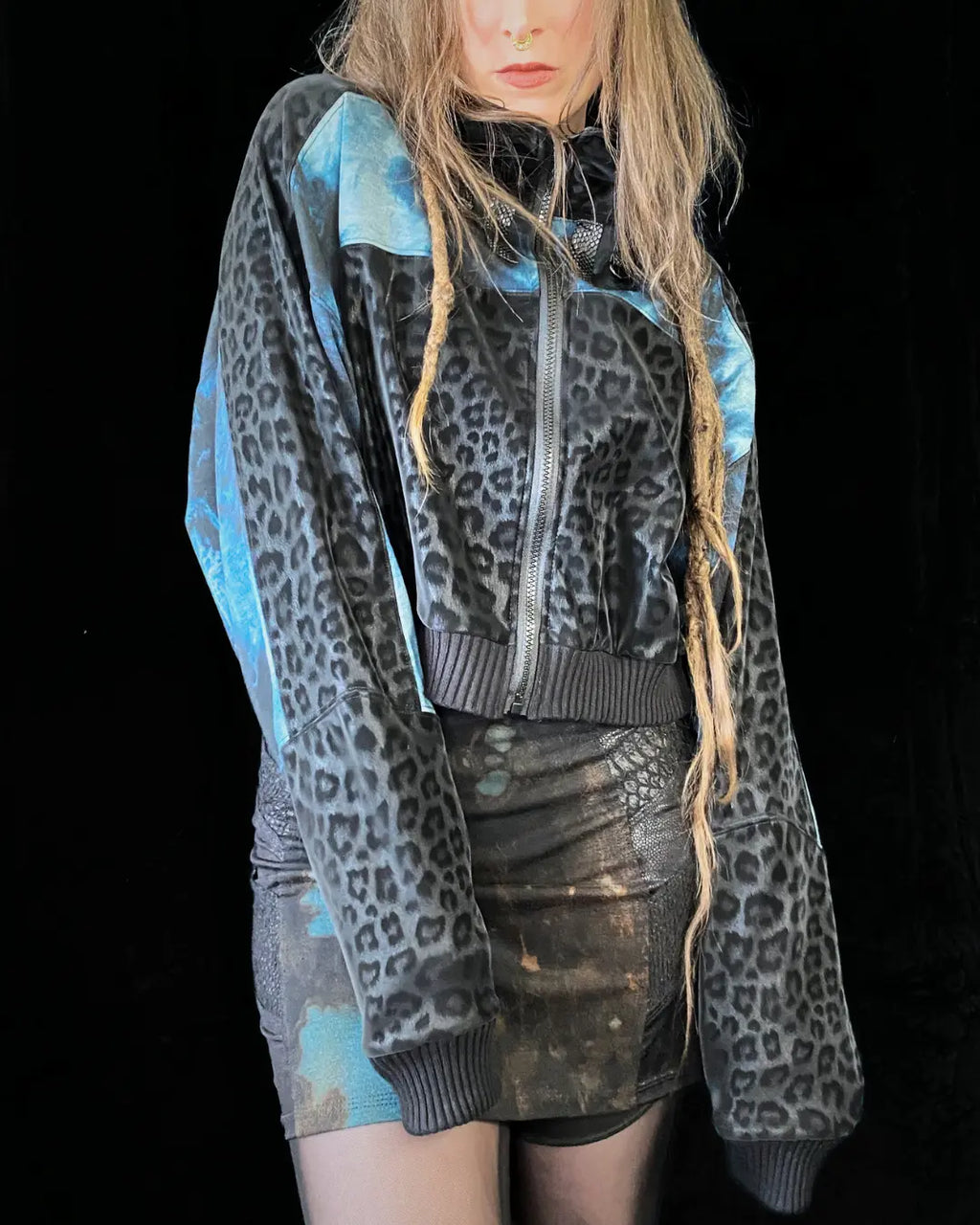 Lightweight Bomberjacket Softshell Leo+blue Tie Dye
