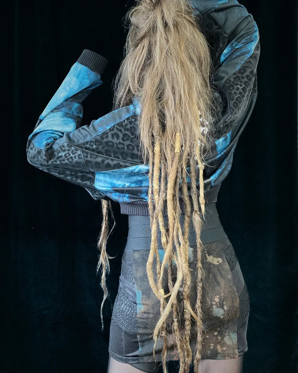 Lightweight Bomberjacket Softshell Leo+ blue Tie Dye