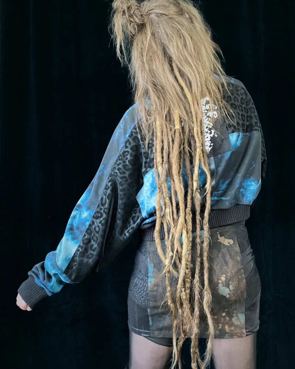 Lightweight Bomberjacket Softshell Leo+ blue Tie Dye