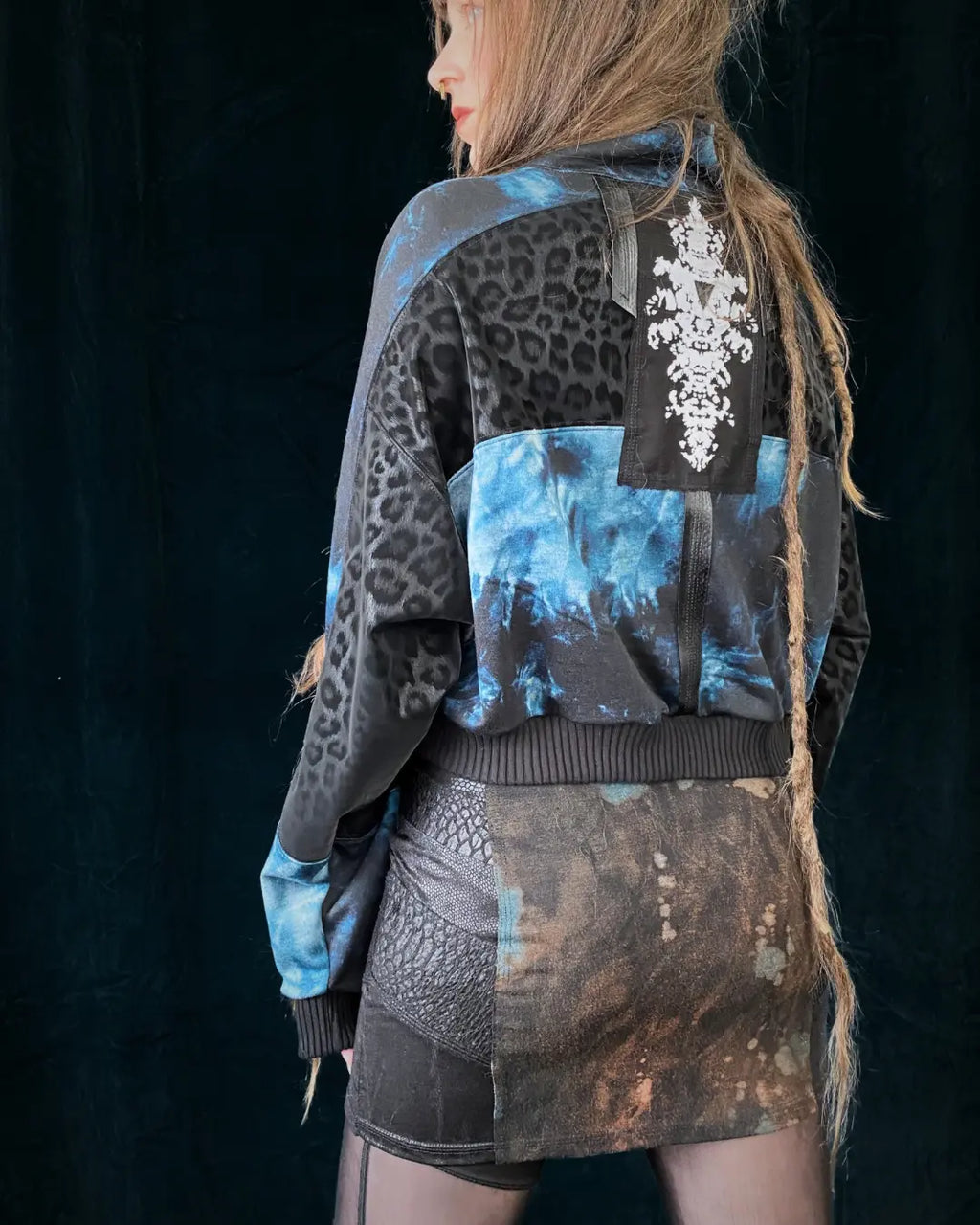 Lightweight Bomberjacket Softshell Leo+ blue Tie Dye