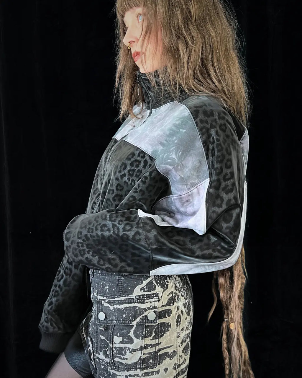 Lightweight Bomberjacket Softshell Leo+ grey Tie Dye