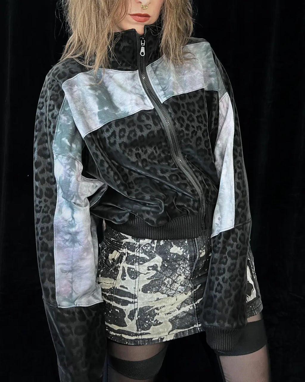 Lightweight Bomberjacket Softshell Leo+ grey Tie Dye