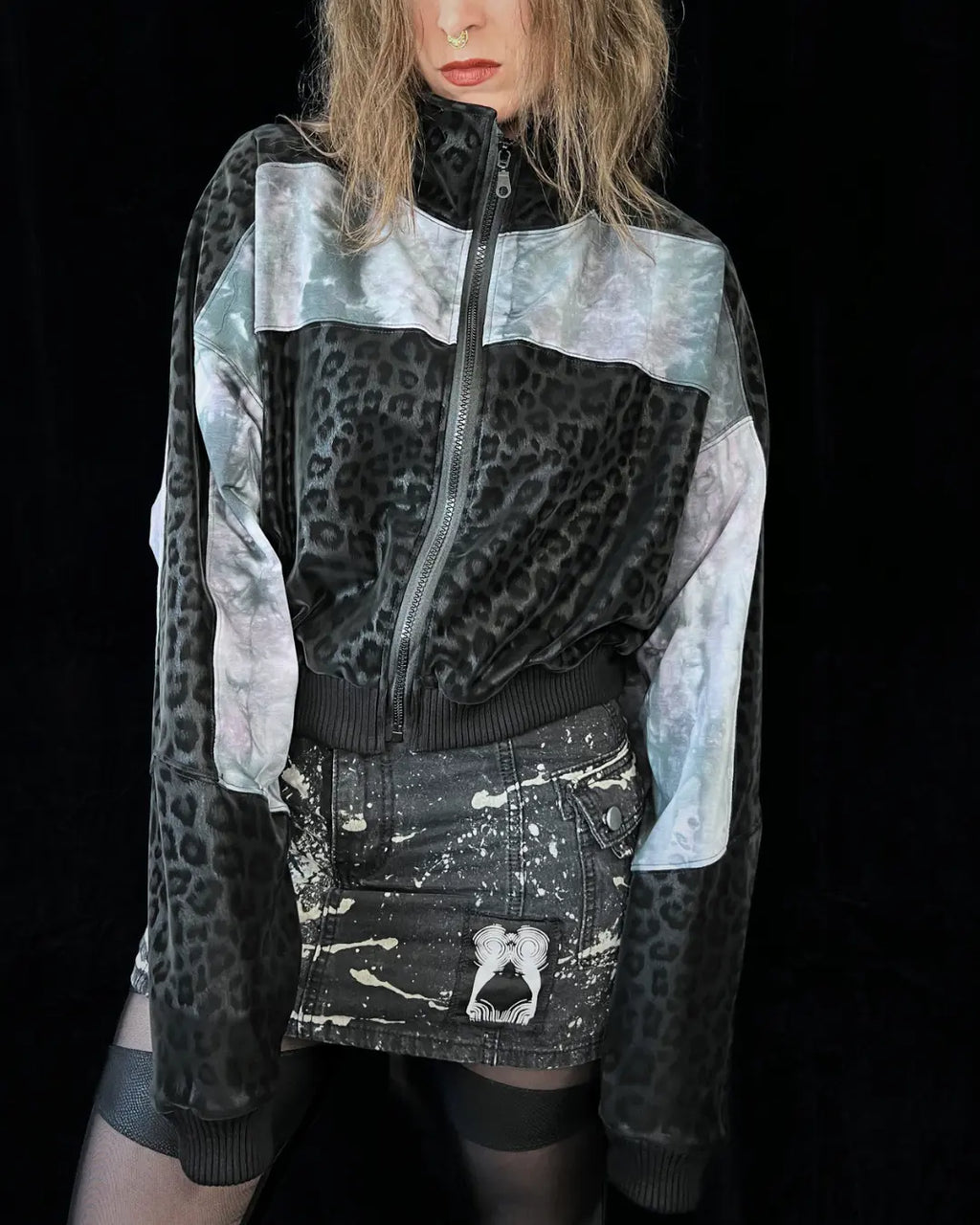 Lightweight Bomberjacket Softshell Leo+ grey Tie Dye