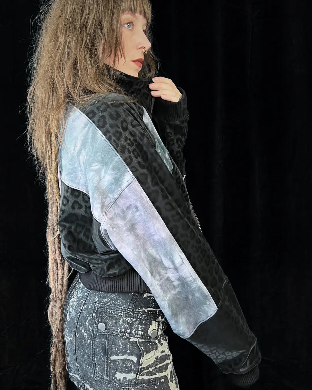 Lightweight Bomberjacket Softshell Leo+ grey Tie Dye