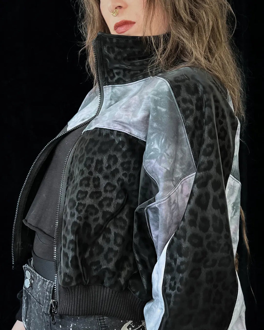 Lightweight Bomberjacket Softshell Leo+ grey Tie Dye
