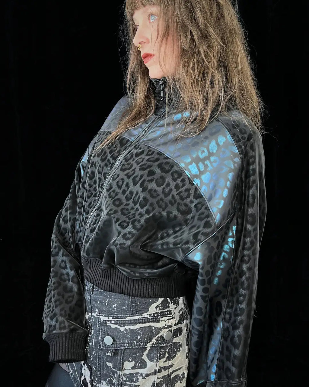 Lightweight Bomberjacket Softshell Leo blue holo