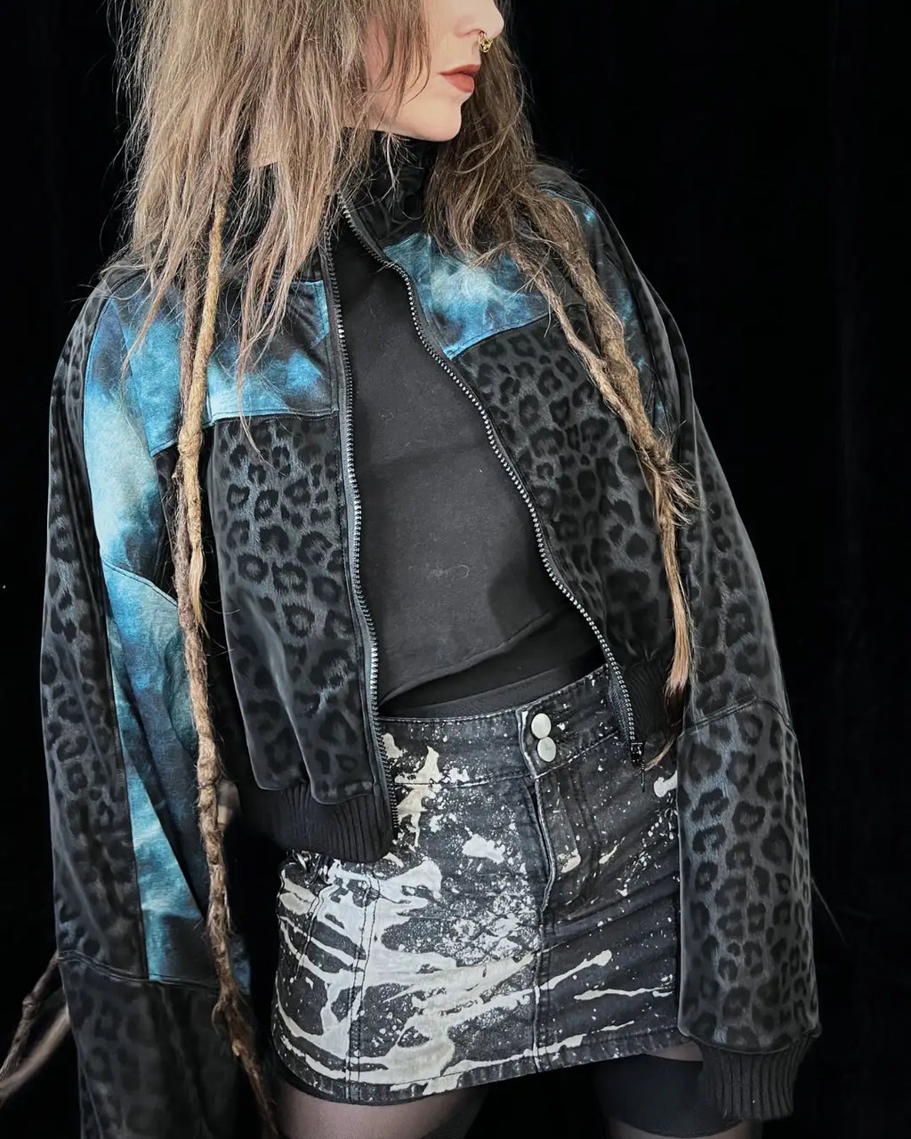 Lightweight Bomberjacket Softshell Leo+ Blue Tie Dye