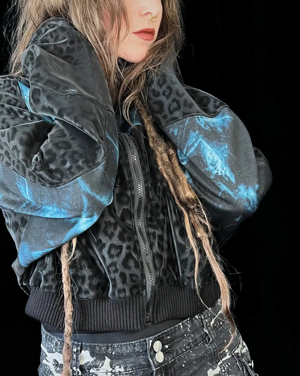 Lightweight Bomberjacket Softshell Leo+ Blue Tie Dye