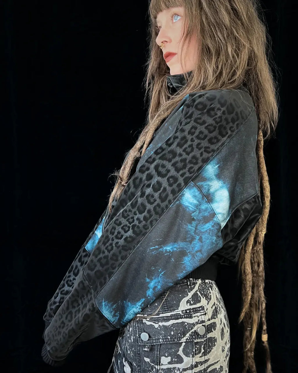 Lightweight Bomberjacket Softshell Leo+ Blue Tie Dye