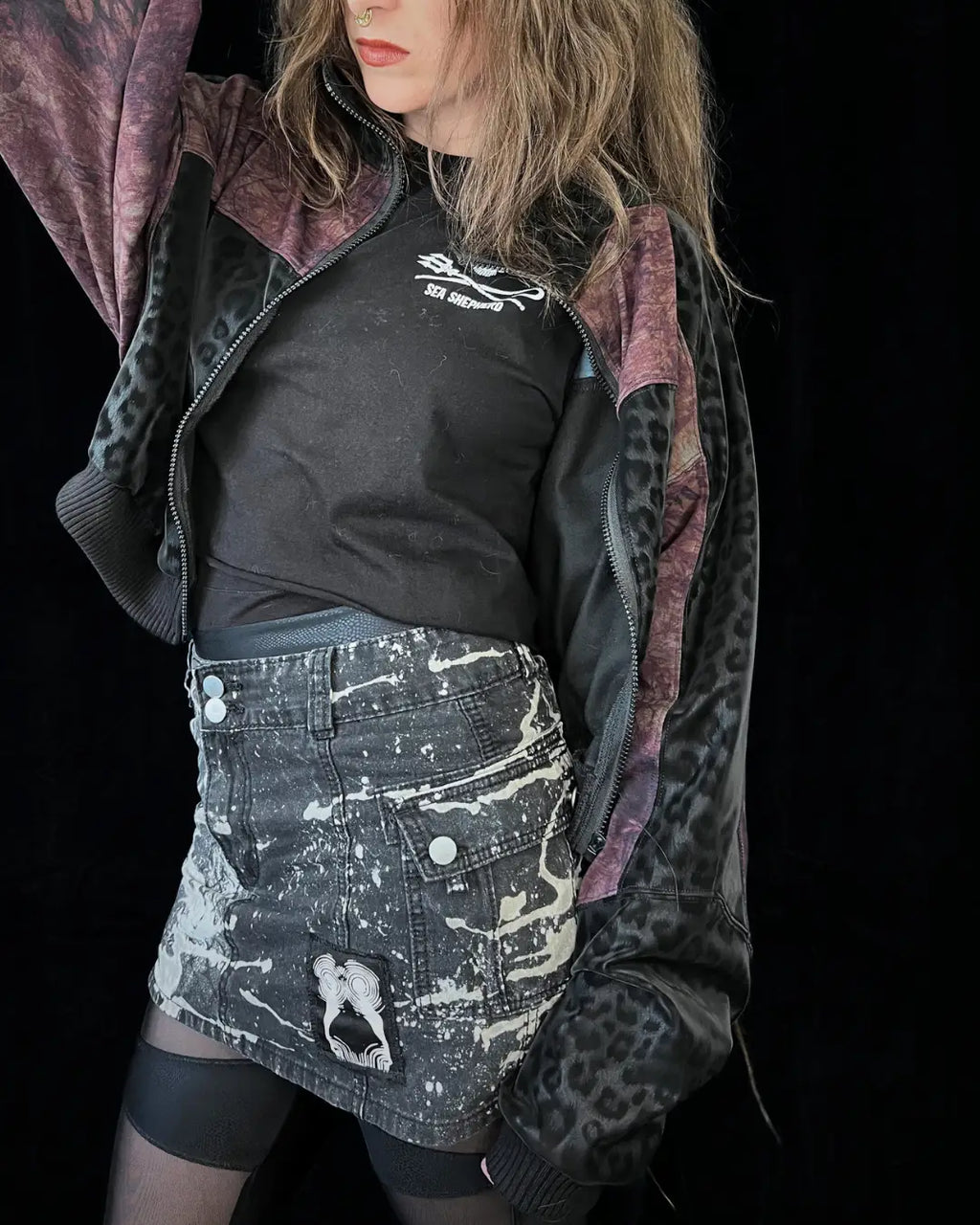 Leichte Bomberjacke Softshell Leo+ bordeauxrot Tie-Dye
