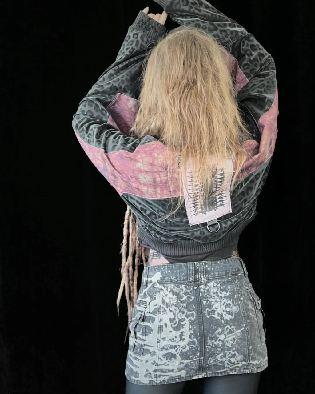 Leichte Bomberjacke Softshell Leo+ bordeauxrot Tie-Dye