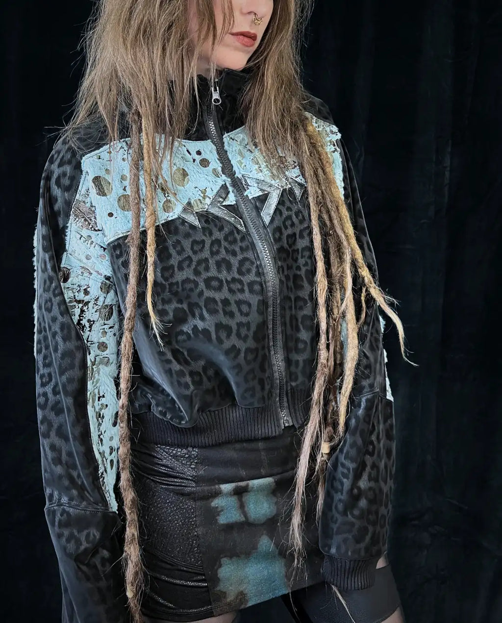 Lightweight Bomberjacket Softshell turquoise faux-fur
