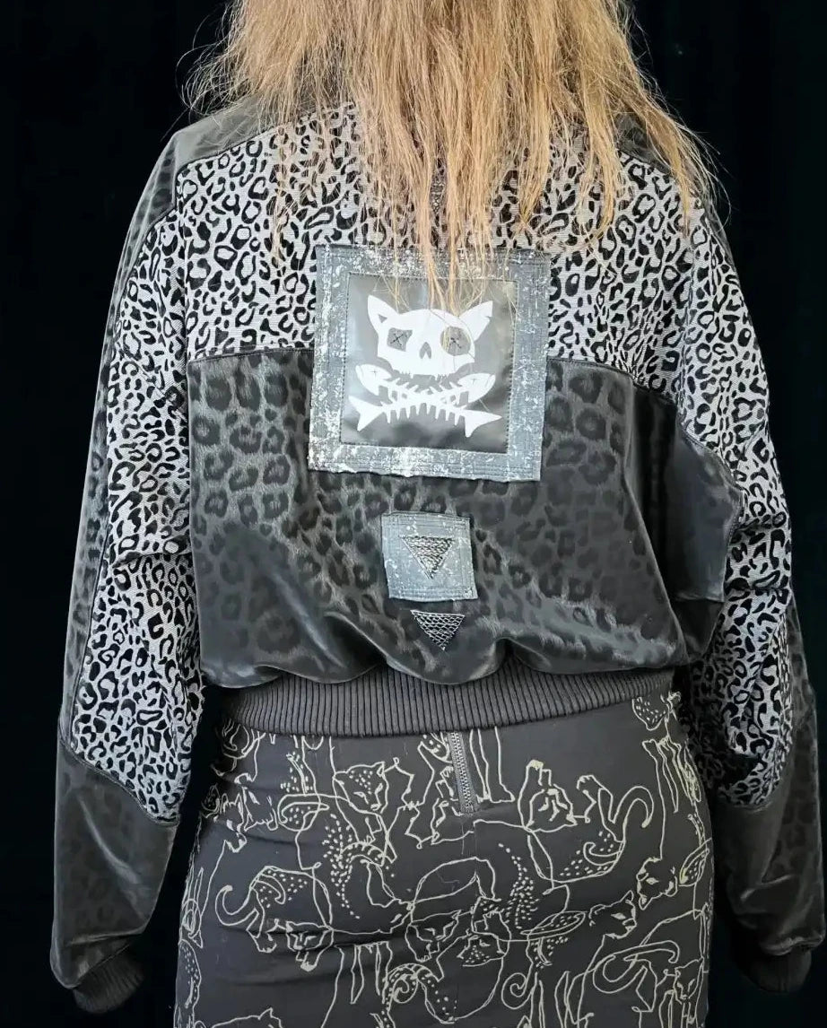 Lightweight Bomberjacket Softshell grey / Pirata Kitty