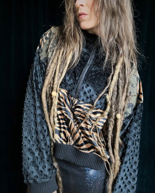 Crop Hoodie oversized mit Zipper