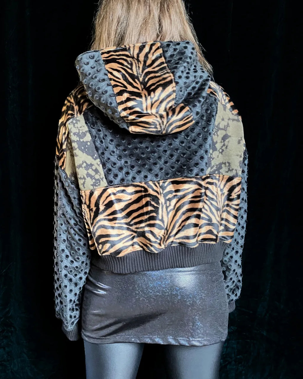 Crop Hoodie oversized mit Zipper