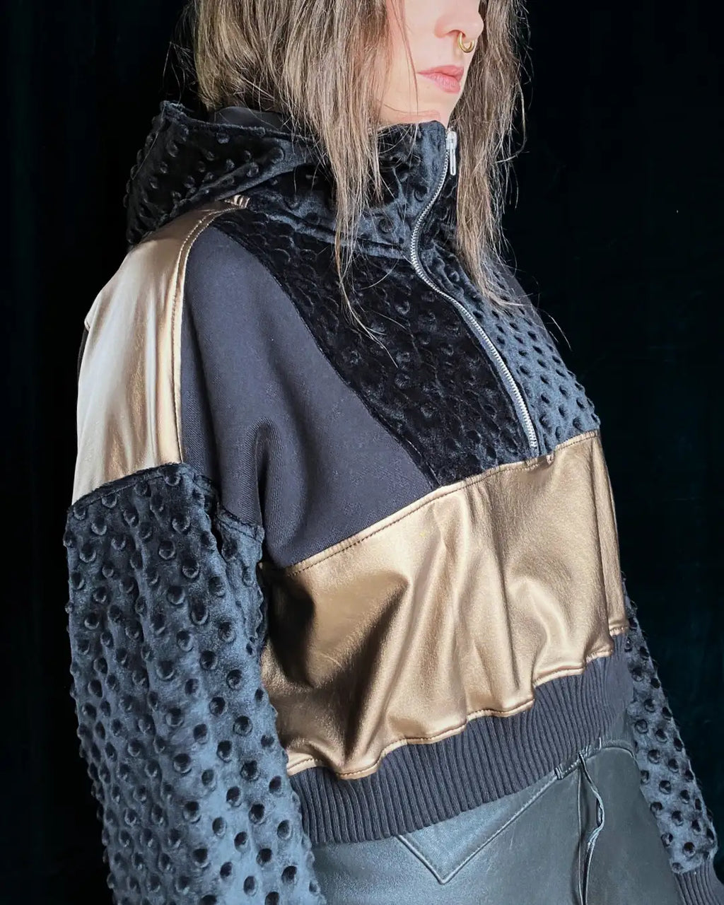 Joggerhoodie gold mit Zipper