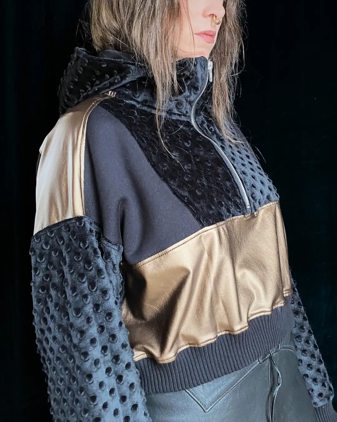 Joggerhoodie gold mit Zipper