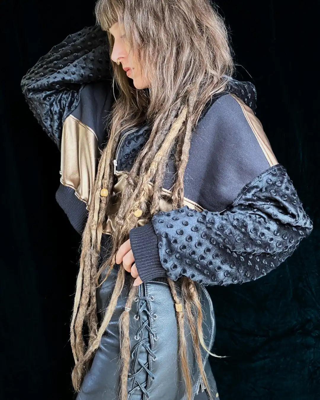 Joggerhoodie gold mit Zipper