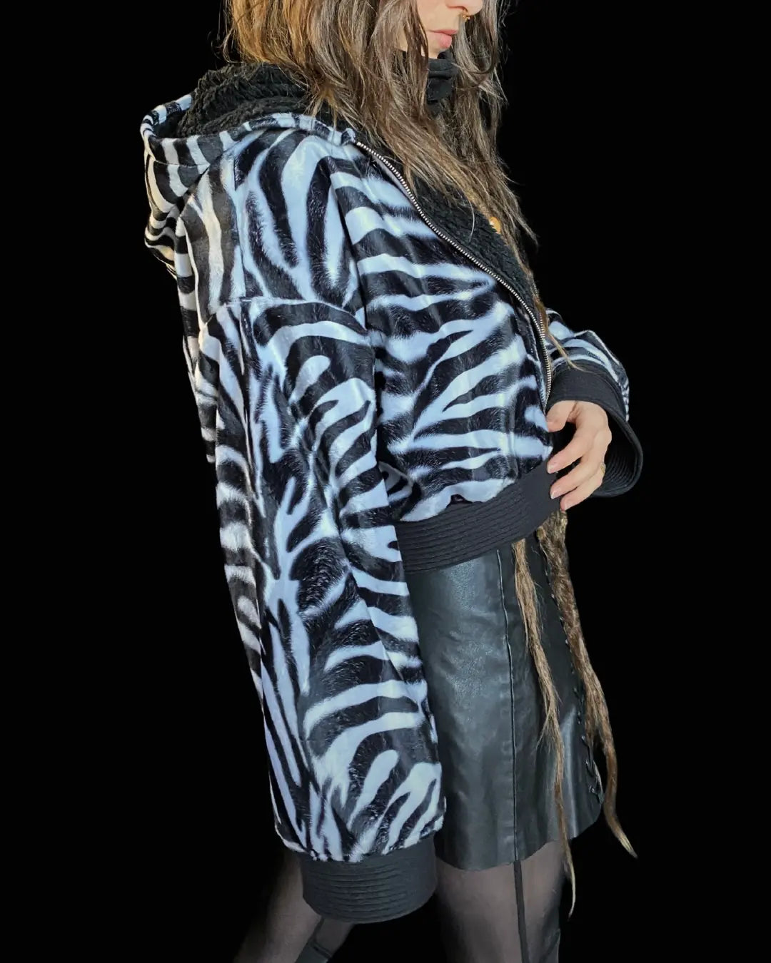 MTO Faux-Fur Jacket ZEBRA off white