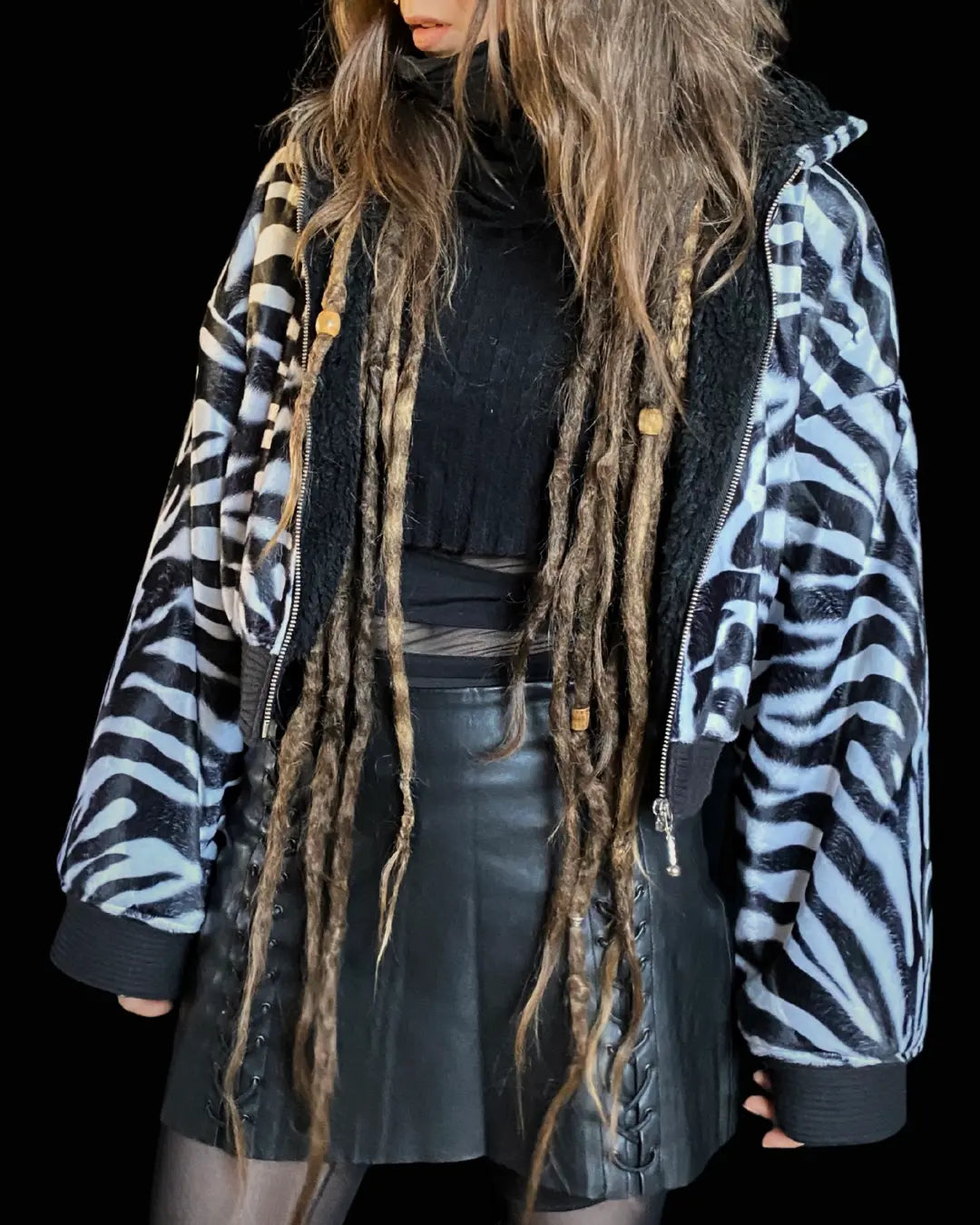MTO Faux-Fur Jacket ZEBRA off white