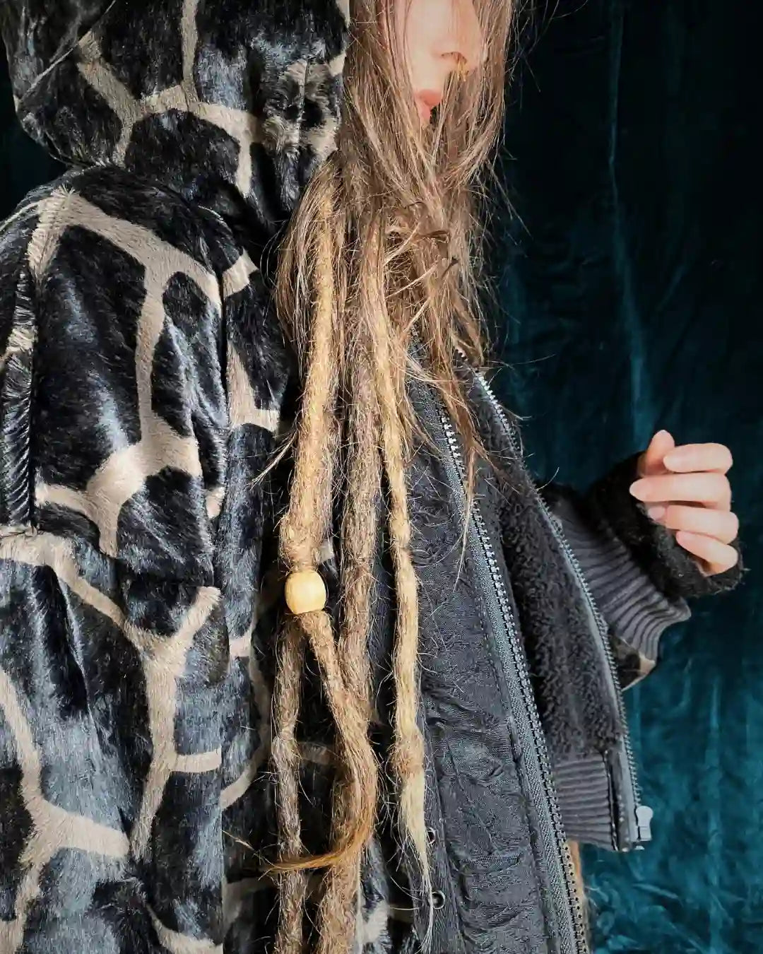 Felljacke Giraffe braun