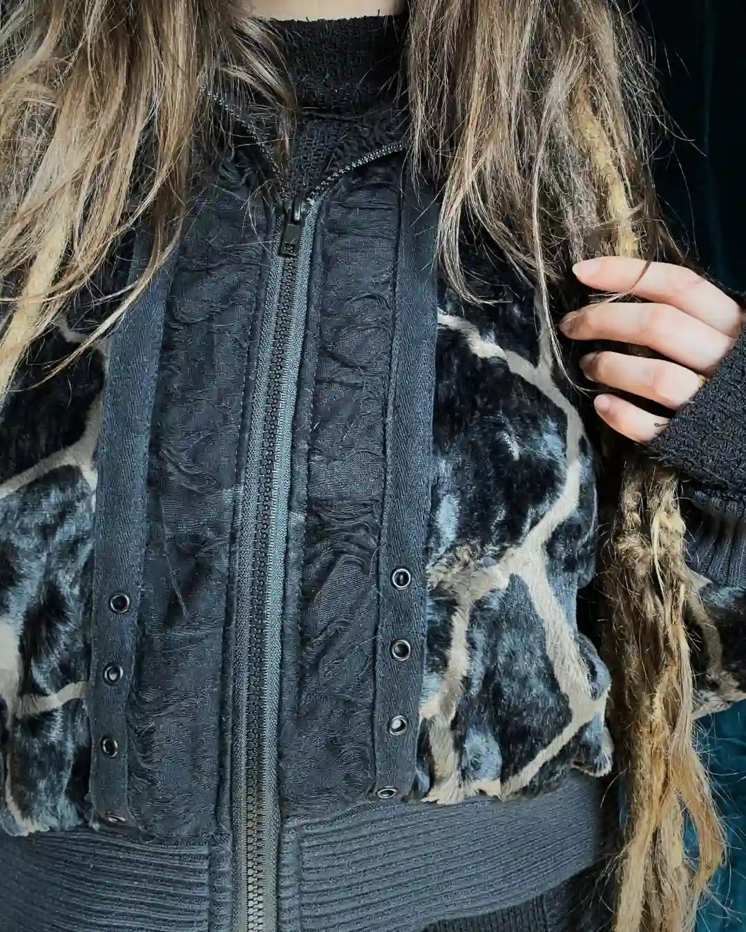 Felljacke Giraffe braun