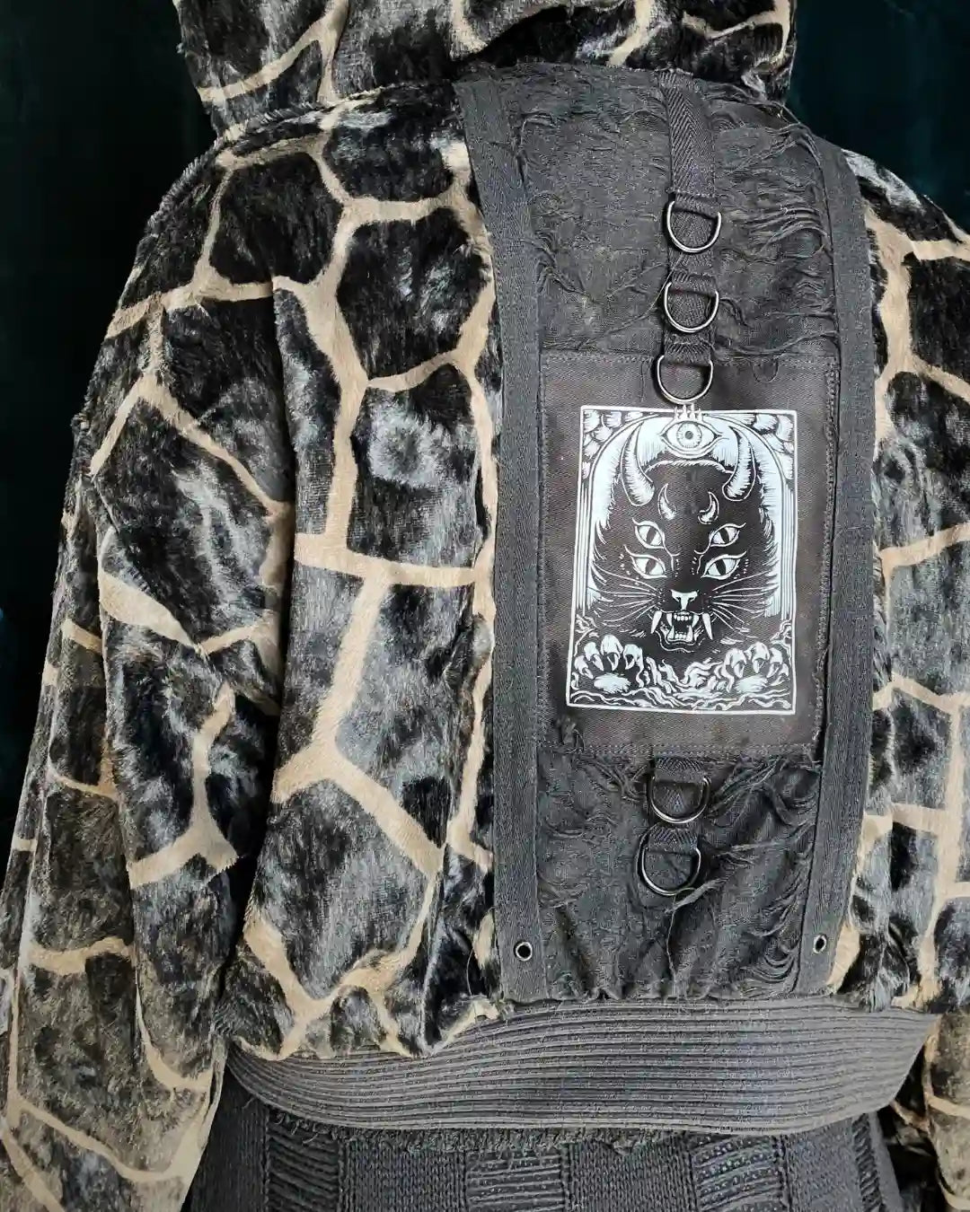 Felljacke Giraffe braun