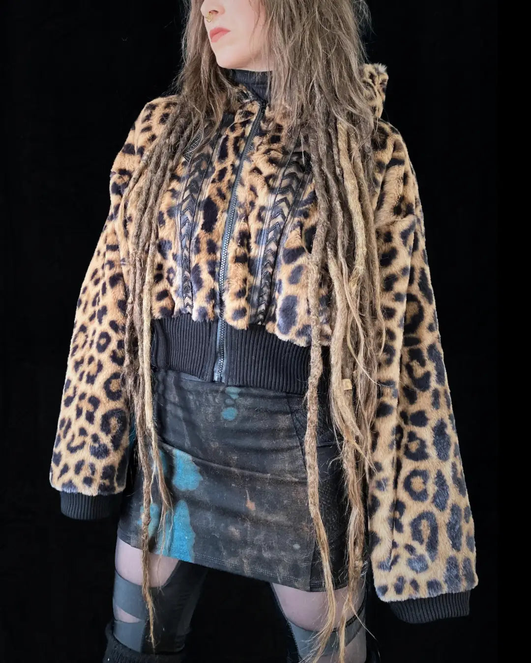 Faux Fur Jacket – Animalprint bright Leopard/Snakeskin