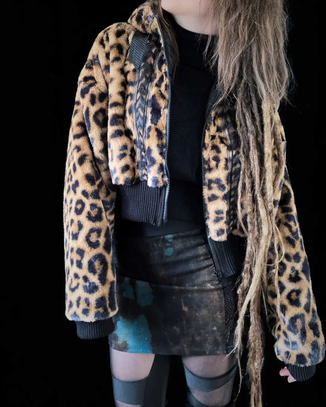 Faux Fur Jacket – Animalprint bright Leopard/Snakeskin