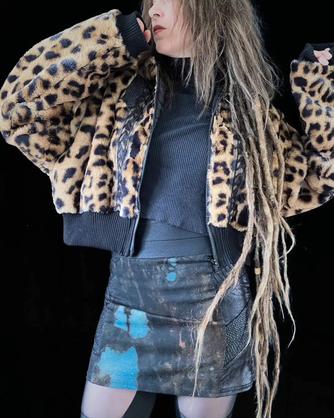 Faux Fur Jacket – Animalprint bright Leopard/Snakeskin