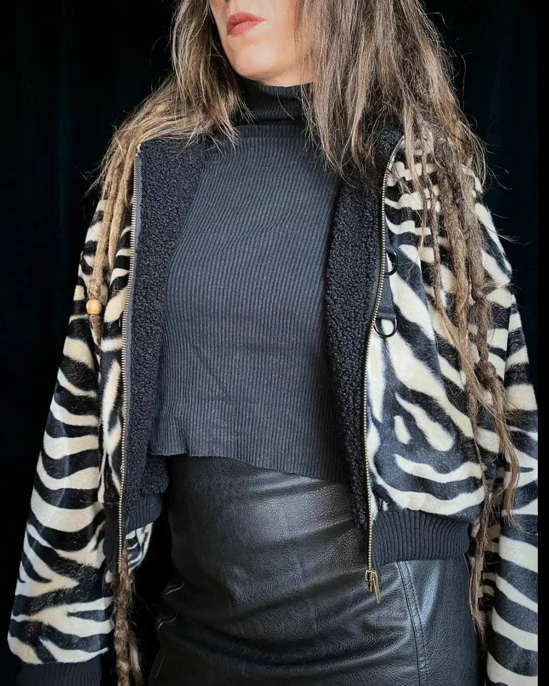 Felljacke Zebra Animalprint creme Riotdeer