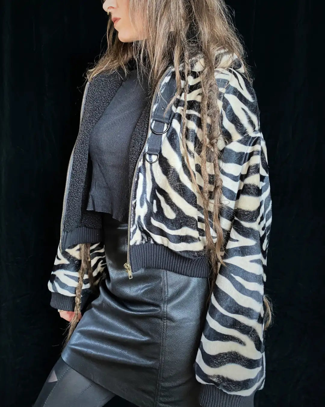 Felljacke Zebra Animalprint creme Riotdeer