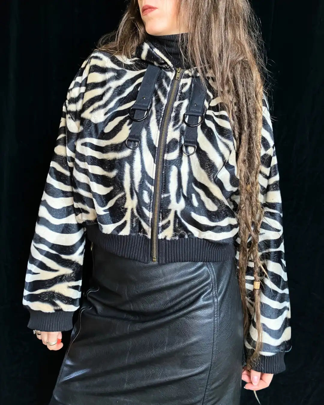 Felljacke Zebra Animalprint creme Riotdeer