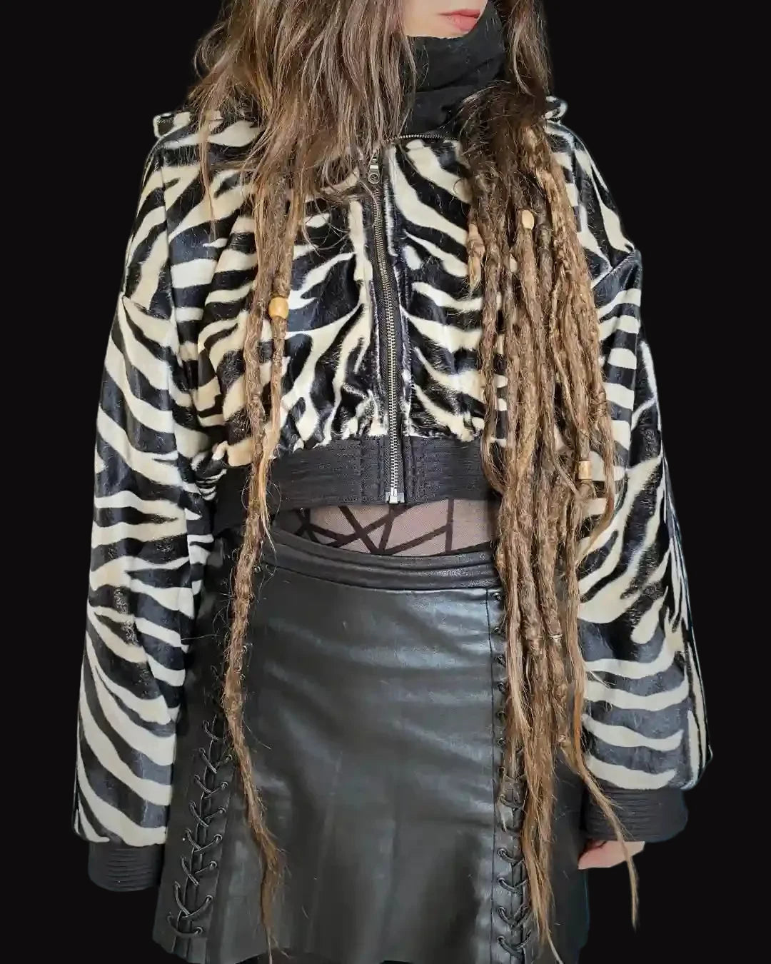 MTO Faux-Fur Jacket ZEBRA creme white