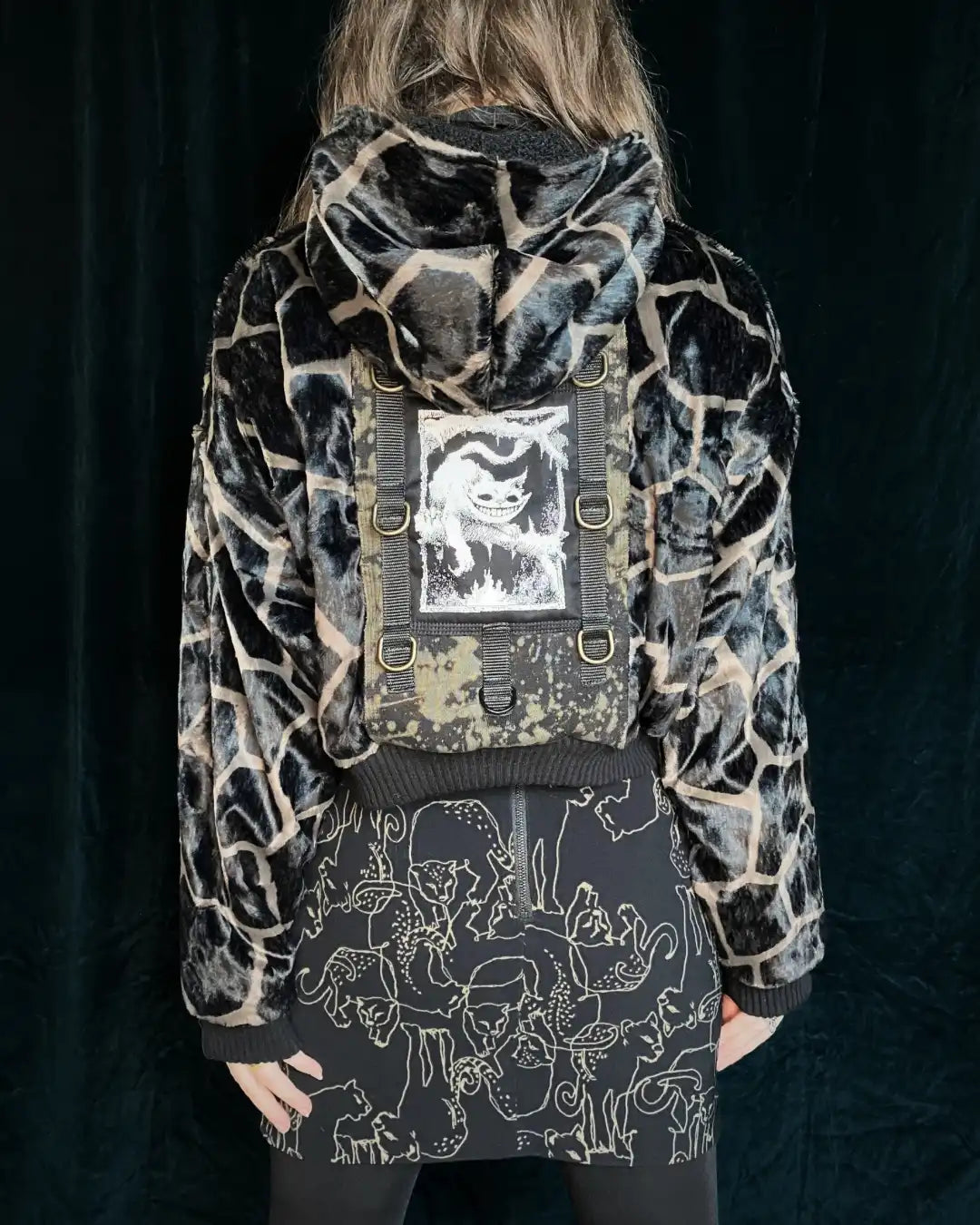 Felljacke Giraffe braun mit Backpatch