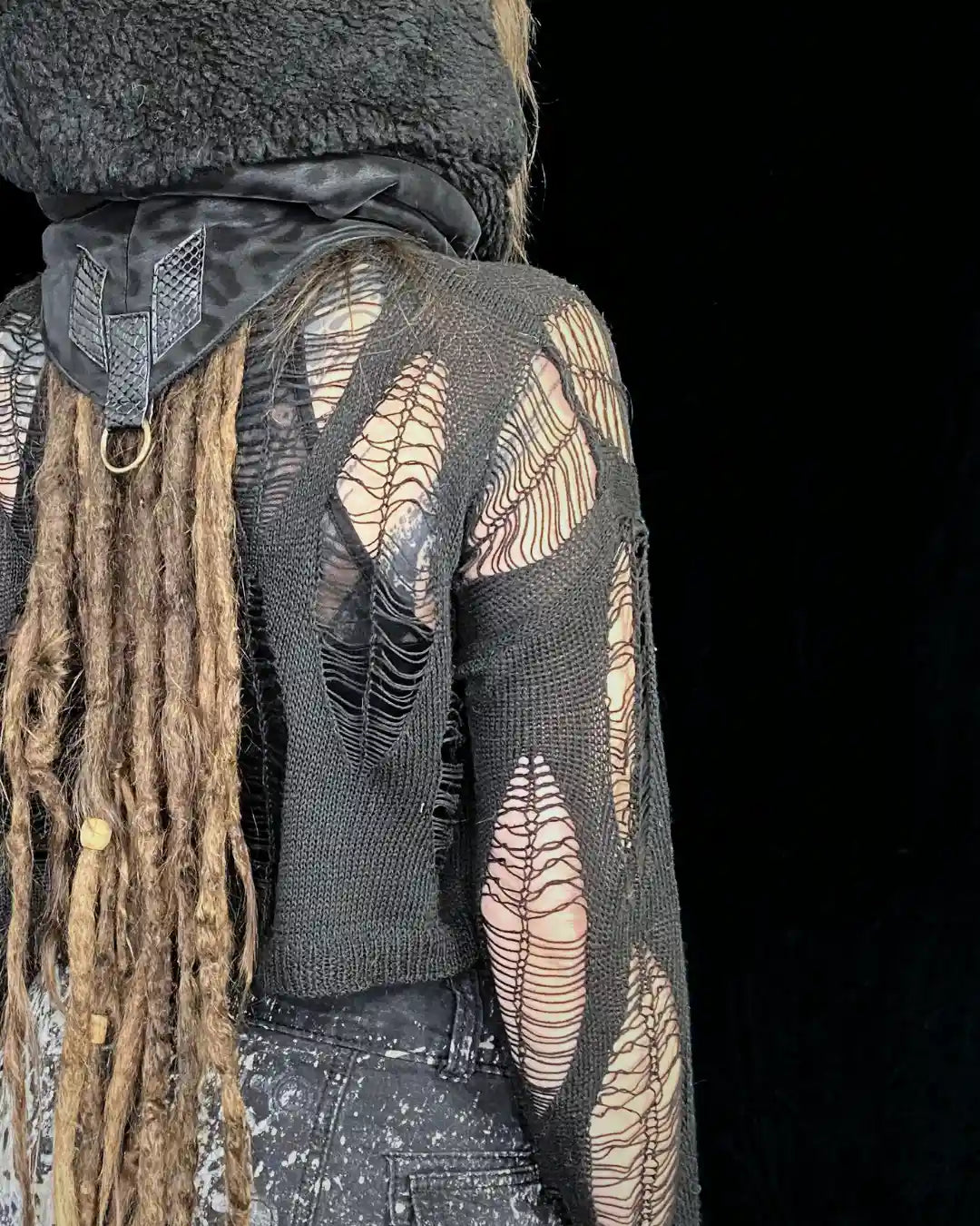 Thick hooded cowl Balaclava - Leoprint black