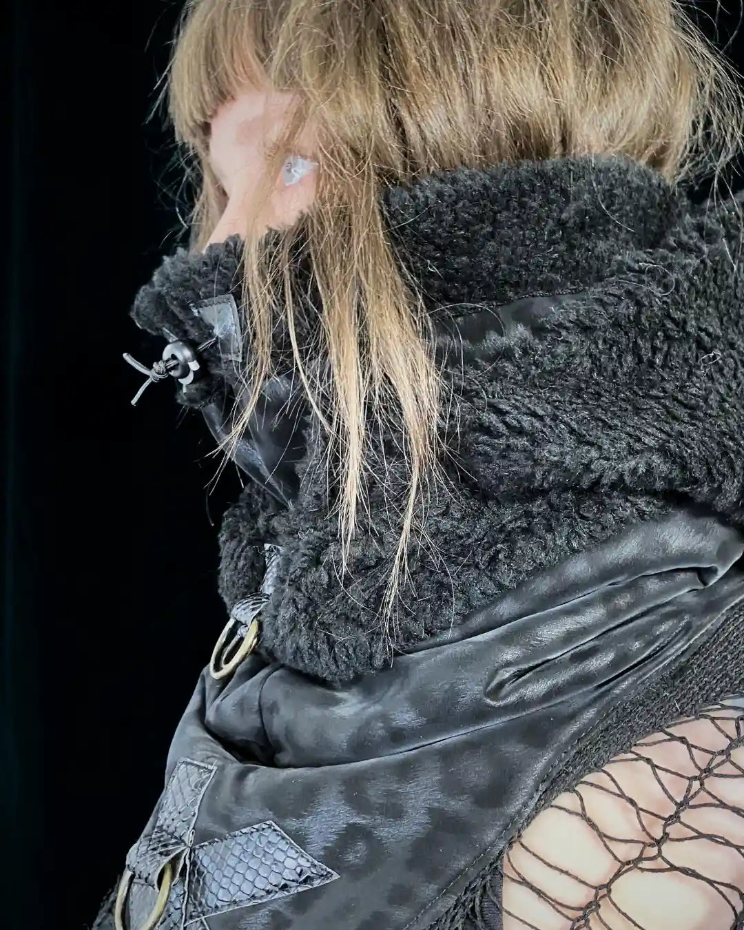 Thick hooded cowl Balaclava - Leoprint black