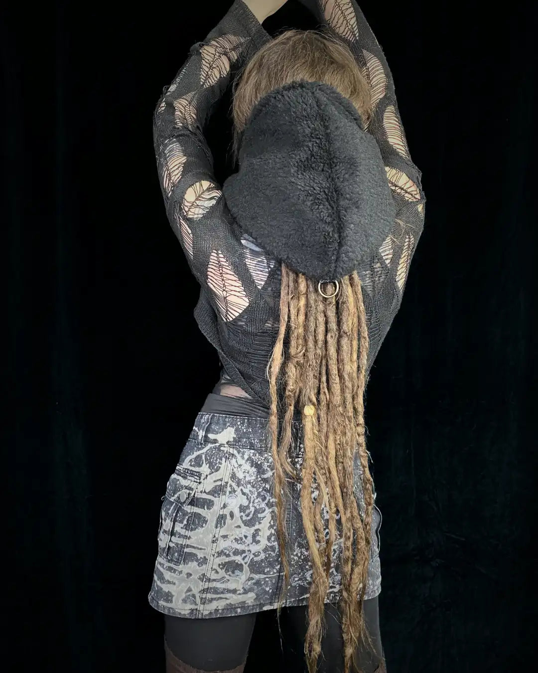 Thick hooded cowl Balaclava - Leoprint black