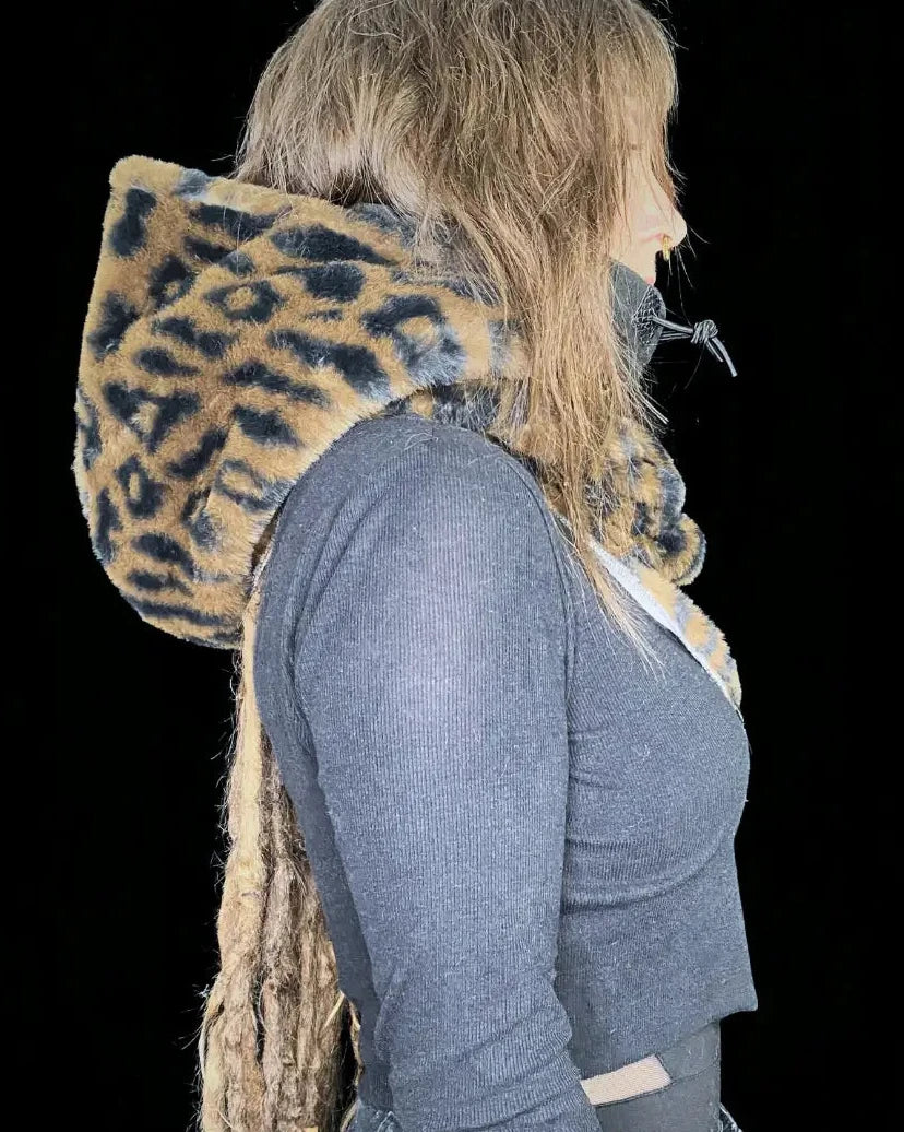 Hooded Cowl Balaclava - soft dark Leo