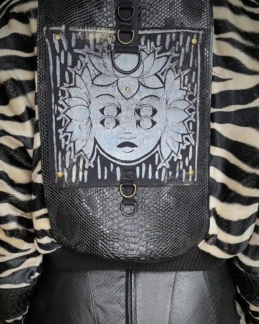 Faux Fur Jacket – Zebra/Snake Cream with Backpatch